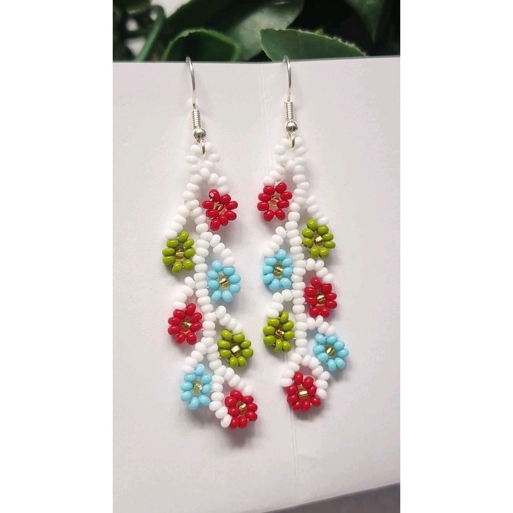 Handmade Beaded Multicolor Women's Earrings